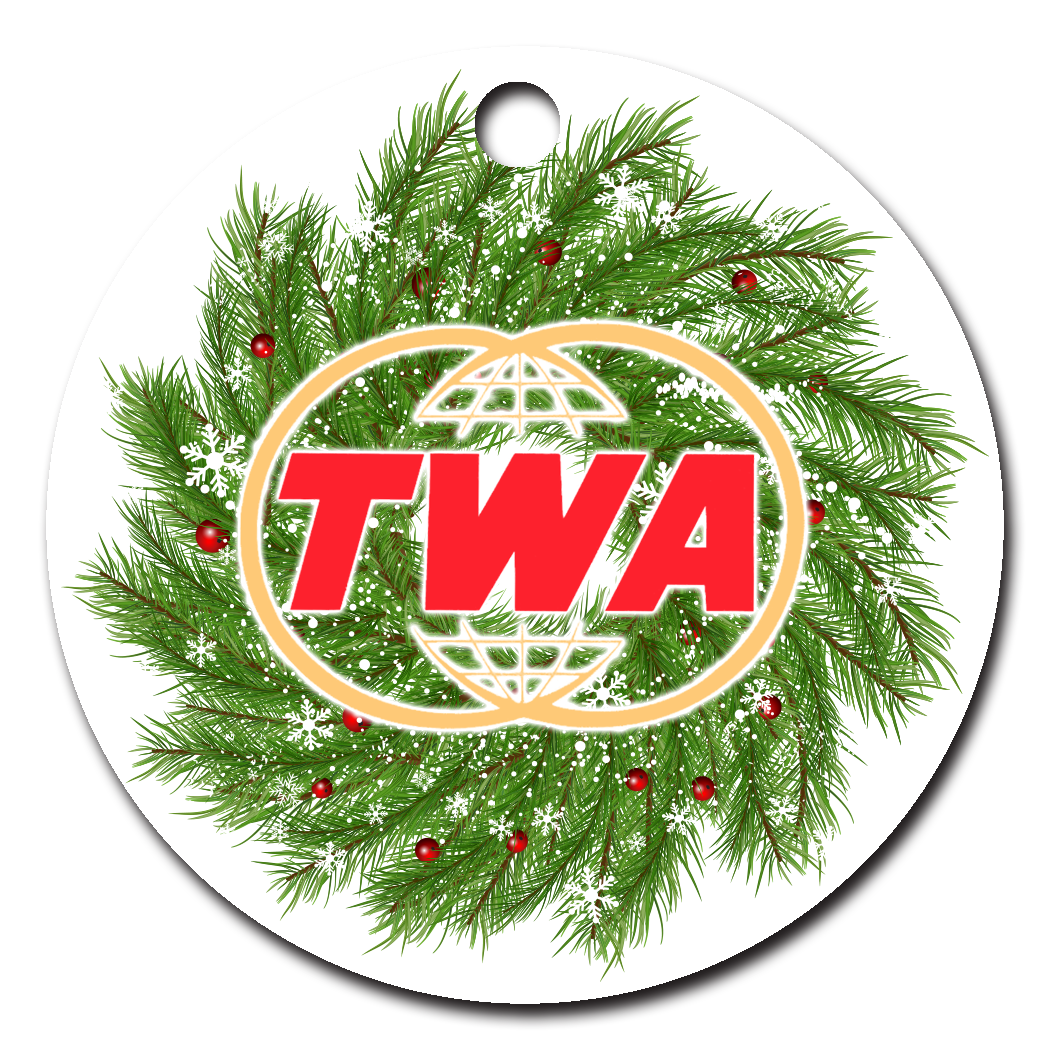 TWA Twin Globe Logo Ornaments