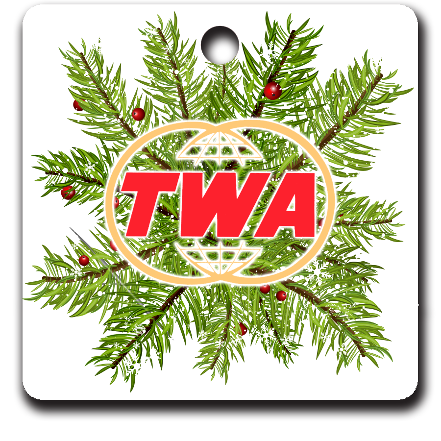 TWA Twin Globe Logo Ornaments