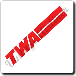 TWA Red Logo Square Sandstone Coaster