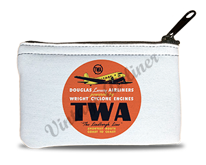 TWA 1930's DC-3 Bag Sticker Rectangular Coin Purse