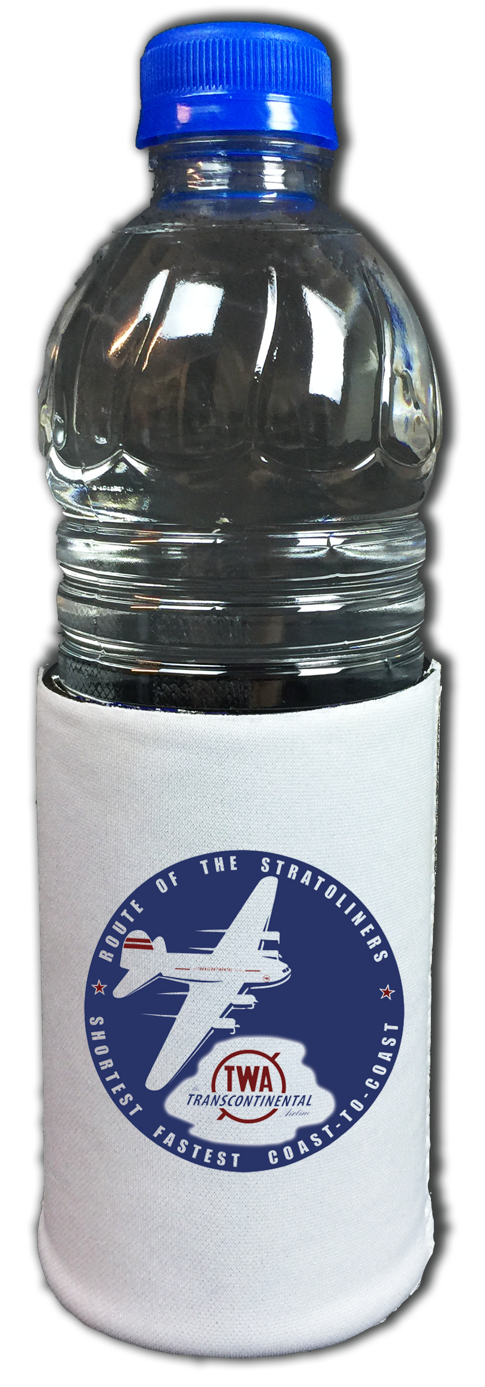 TWA 1940's Dark Blue Route of the Statoliner Bag Sticker Beverage Wrap
