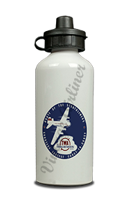 TWA Dark Blue Route of the Stratoliner Bag Sticker Aluminum Water Bottle