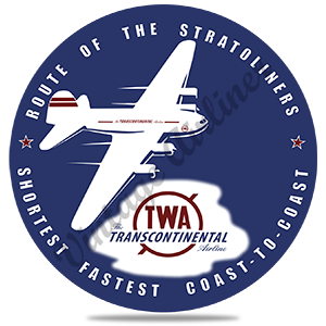 TWA Route of the Stratoliner 1940's Round Sandstone Coaster