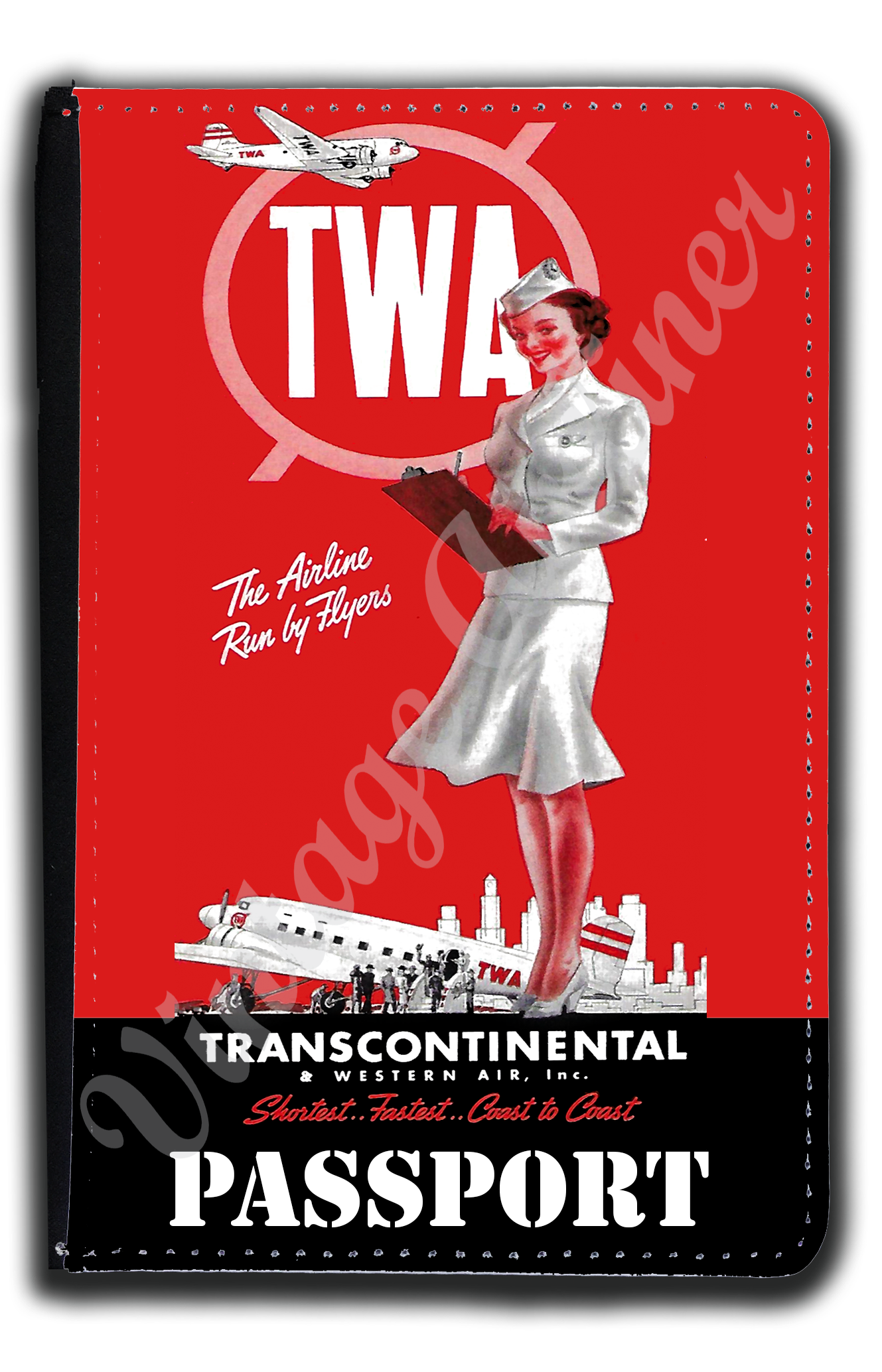 TWA 1940's Stewardess Passport Case