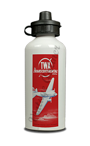 TWA 1930's Timetable Cover Aluminum Water Bottle