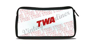 TWA 1980's White Timetable Cover Travel Pouch