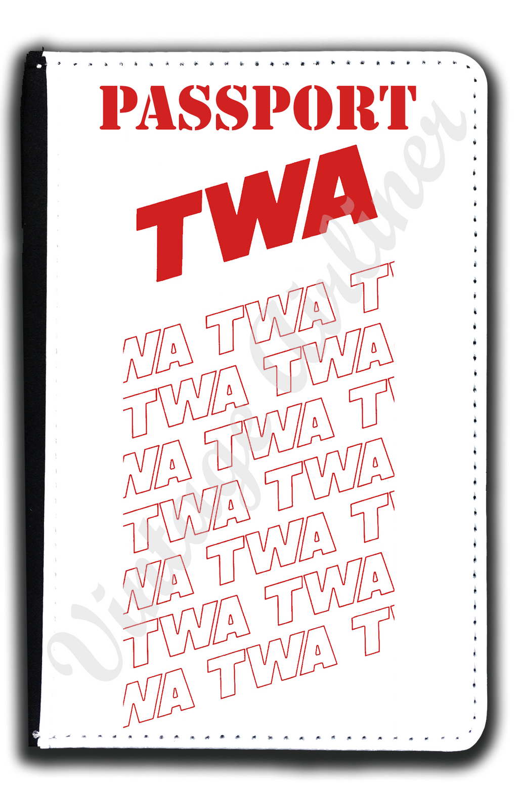 TWA 1980's White Timetable Passport Case
