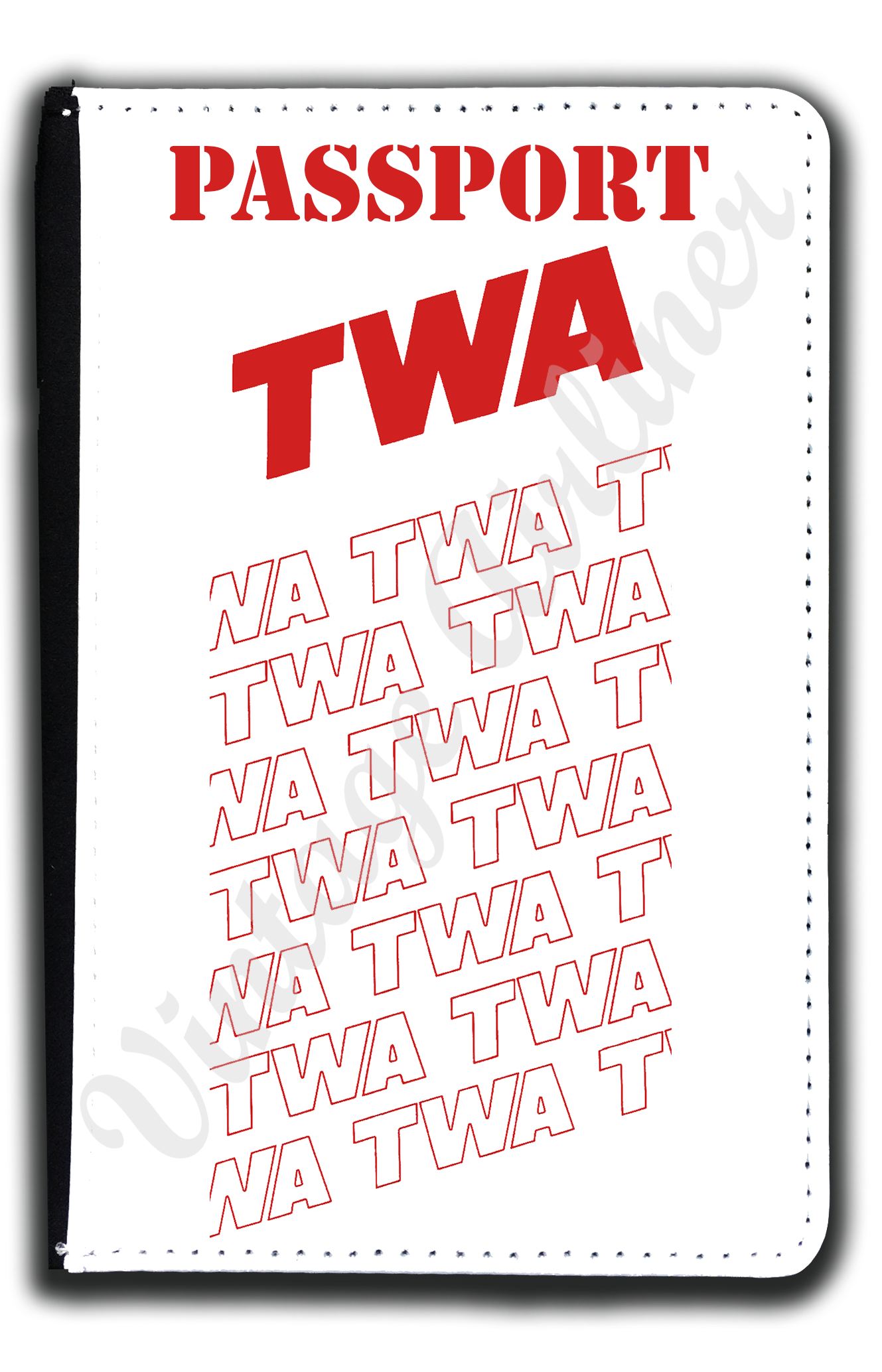 TWA 1980's White Timetable Passport Case