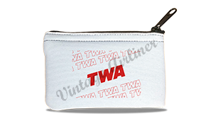 TWA 1980's White Timetable Rectangular Coin Purse