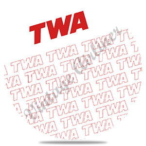 TWA 1980's White Timetable Round Sandstone Coaster