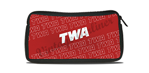 TWA 1980's Red Timetable Cover Travel Pouch