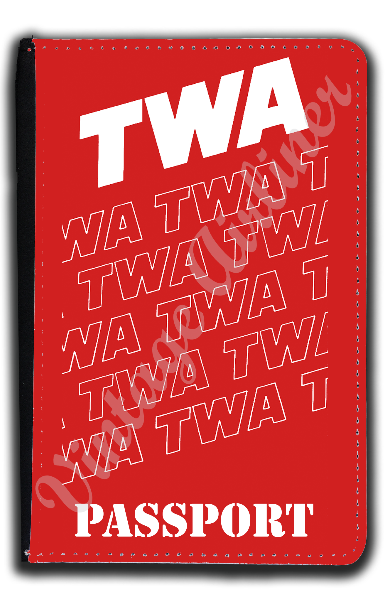 TWA 1980's Red Timetable Passport Case