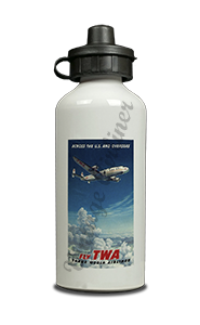 TWA European Travel Poster Aluminum Water Bottle