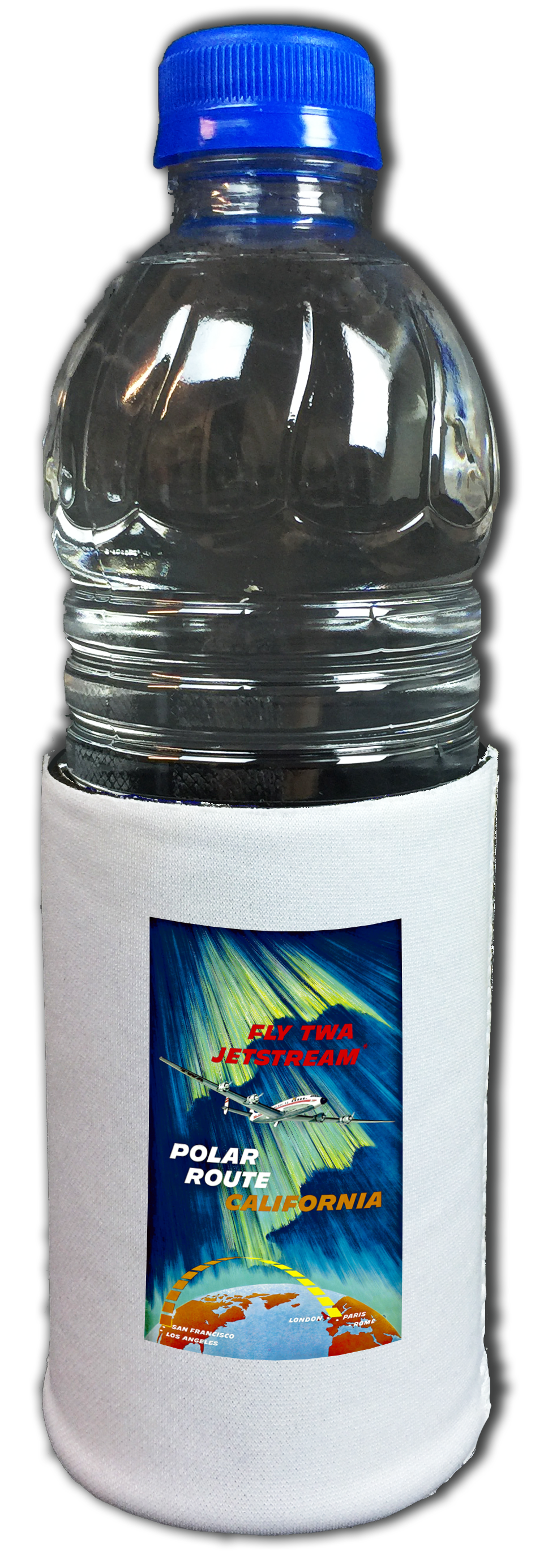 TWA 1950's Polar Route Cover Bag Sticker Beverage Wrap