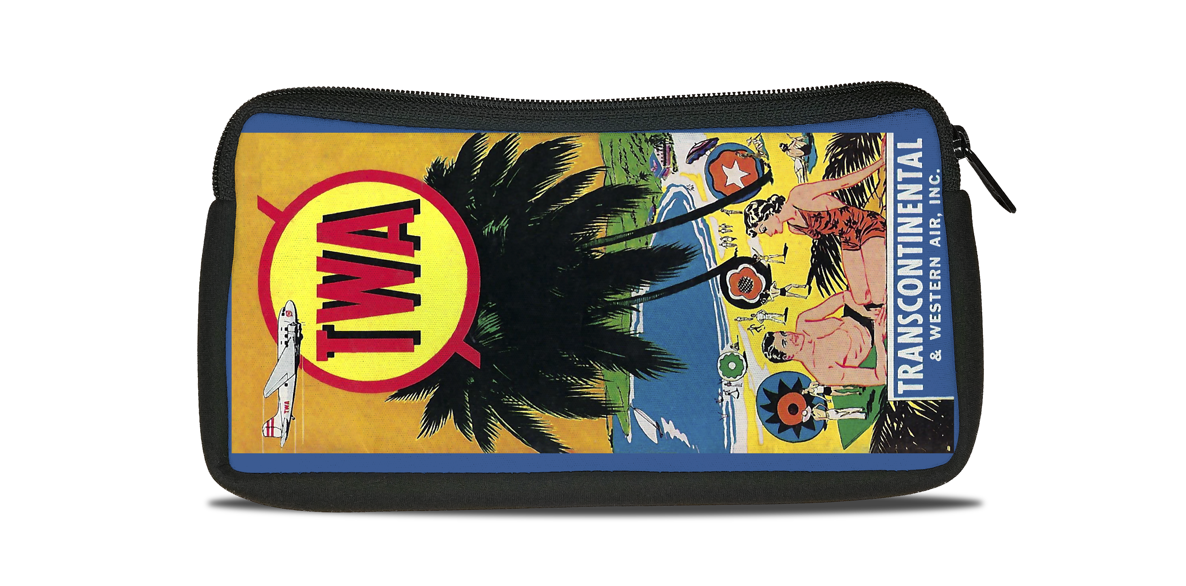 TWA Transcontinental & Western Air Bag Sticker Travel Pouch