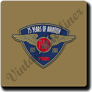 TWA 75 Years of Aviation Square Sandstone Coaster