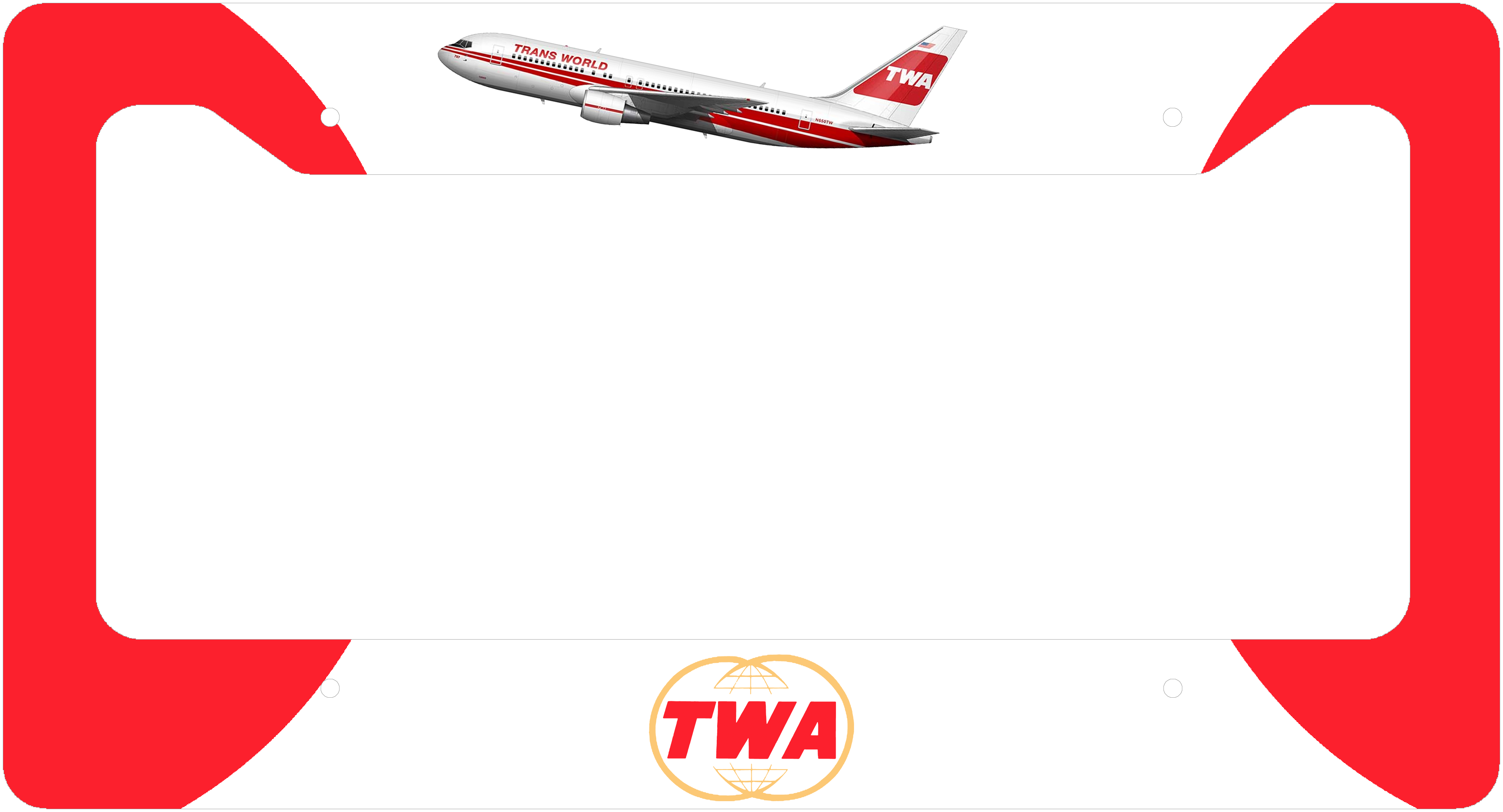 TWA Livery - License Plate Thick Frame