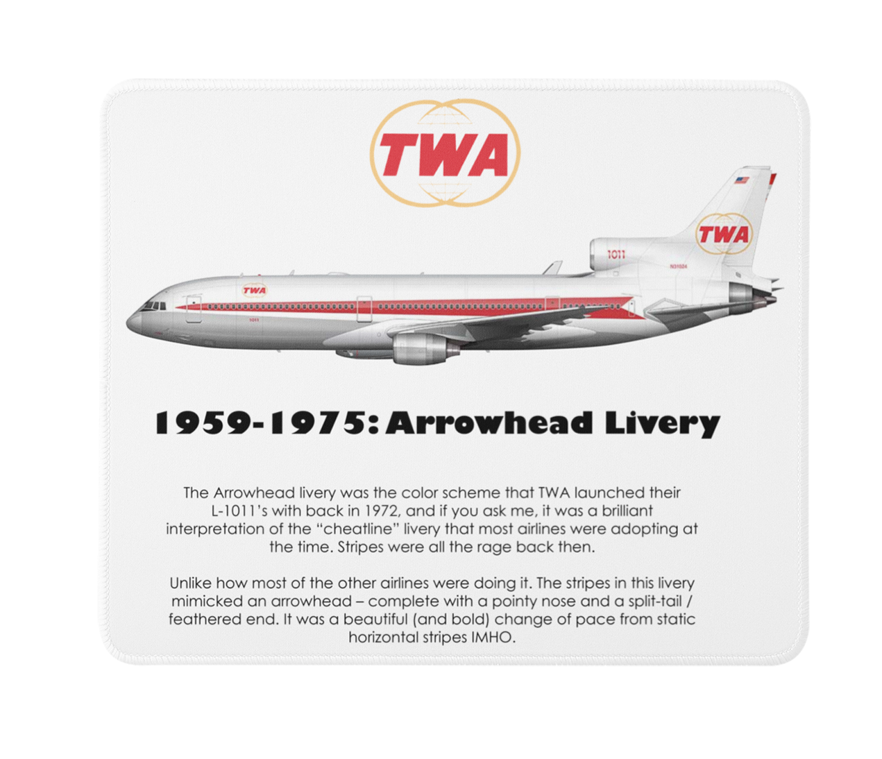 TWA Arrowhead Livery: 1959-1975 Mousepad
