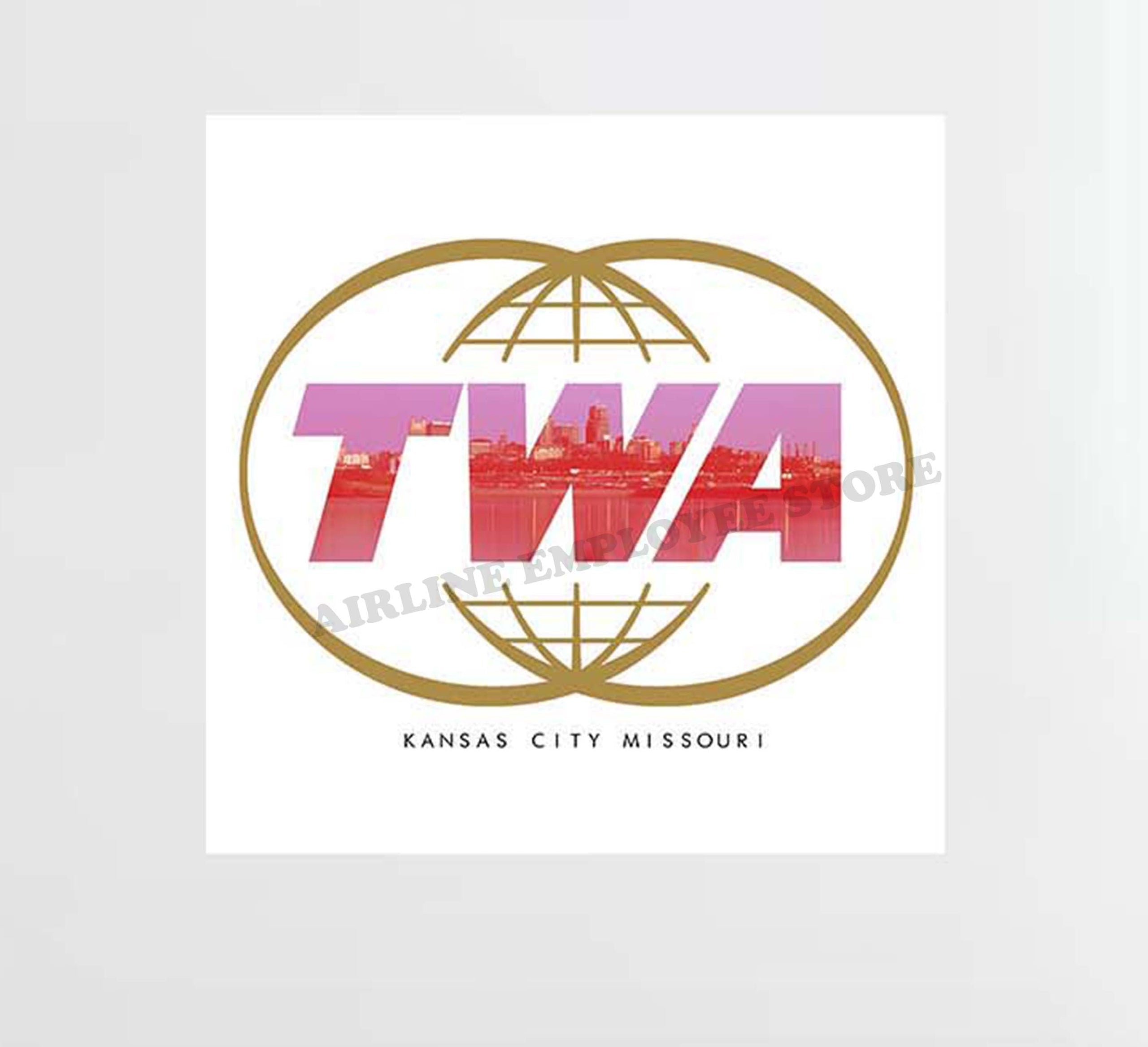 TWA Globe City View Design Decal Stickers