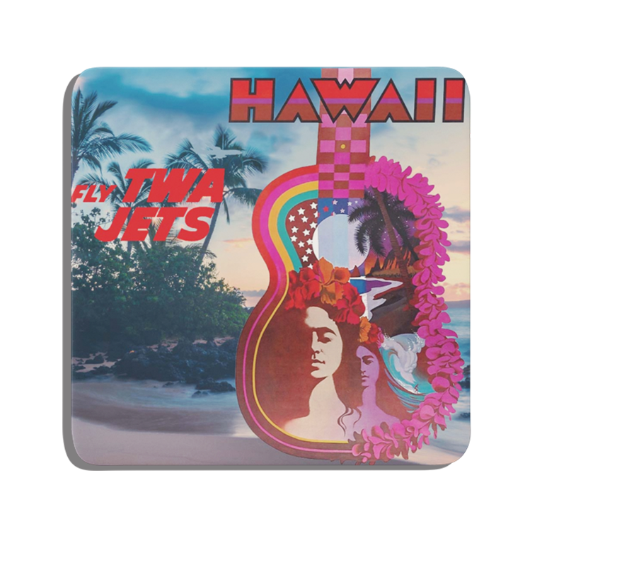 TWA Hawaii - Square Sandstone Coaster
