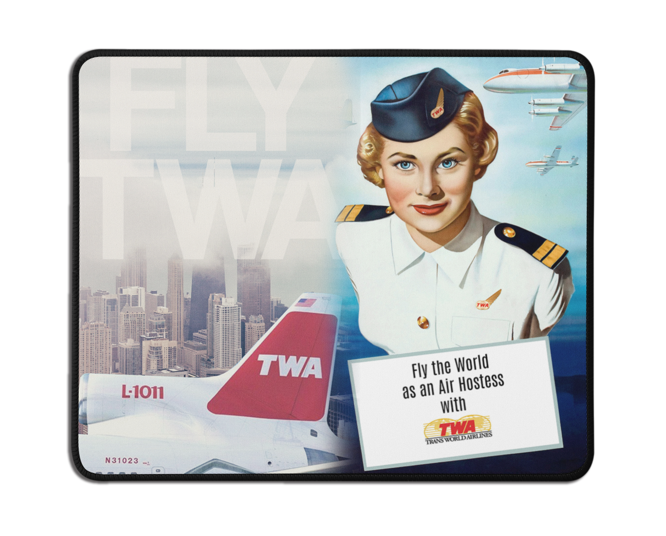 TWA Flight Attendant Collage Mousepad