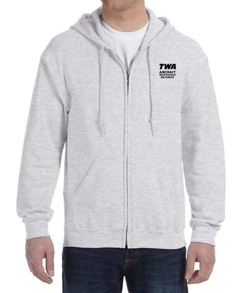 RETIREE TWA Aircraft Maintenance Unisex Zipped Hooded Sweatshirt Embroidered