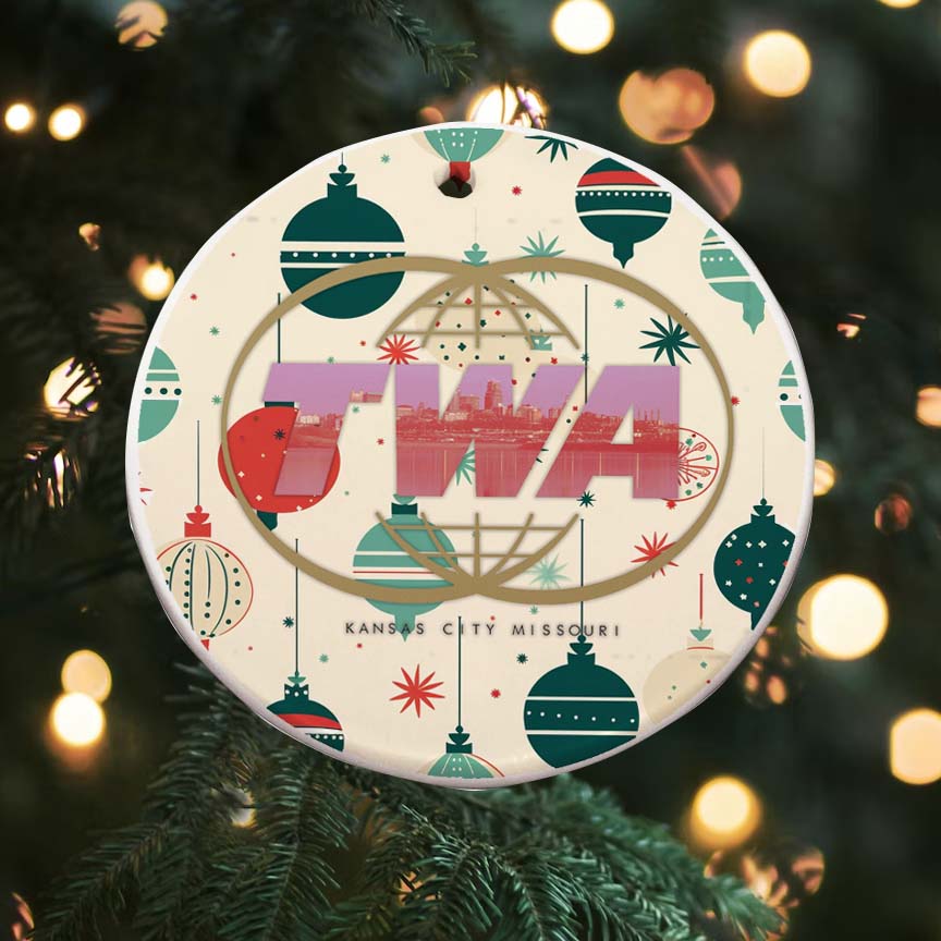 TWA Globe Round Ceramic Ornaments