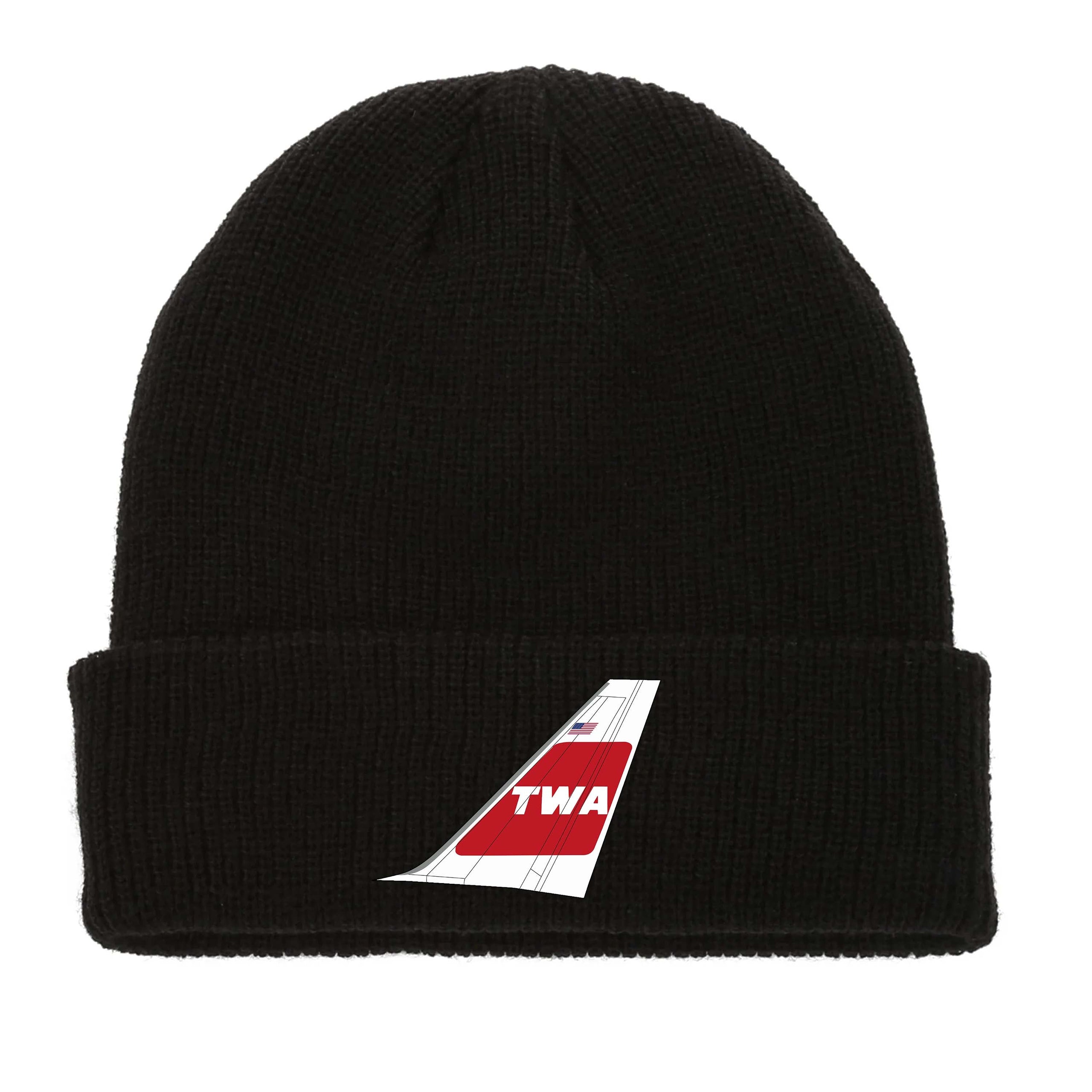 TWA Dual Stripes Livery Tail Knit Acrylic Beanies