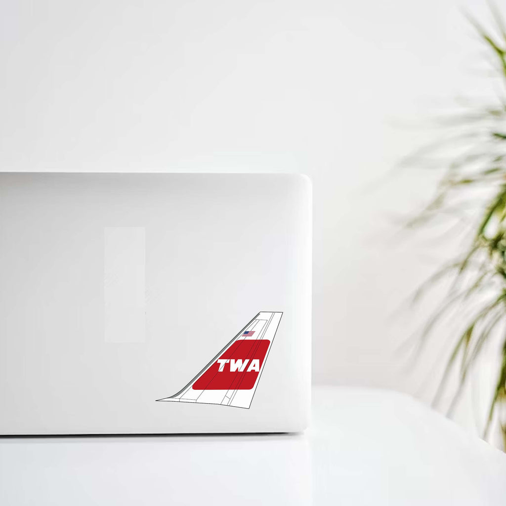 TWA Dual Stripes Tail Decal Stickers