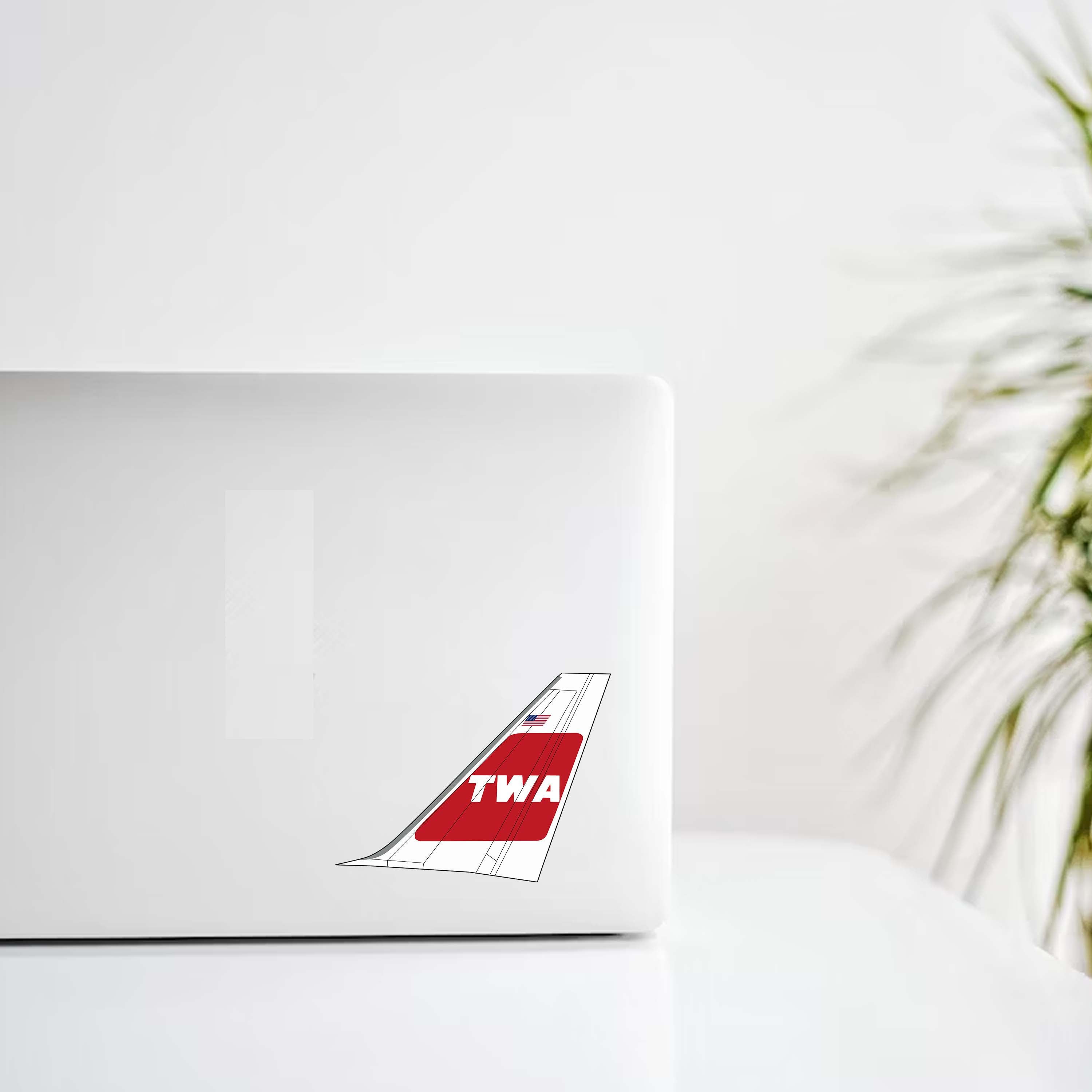 TWA Dual Stripes Tail Decal Stickers
