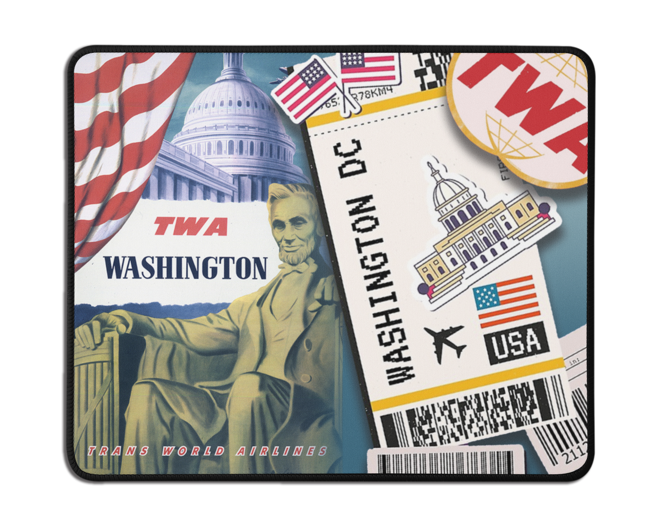 TWA Ticket To Washington DC Mousepad
