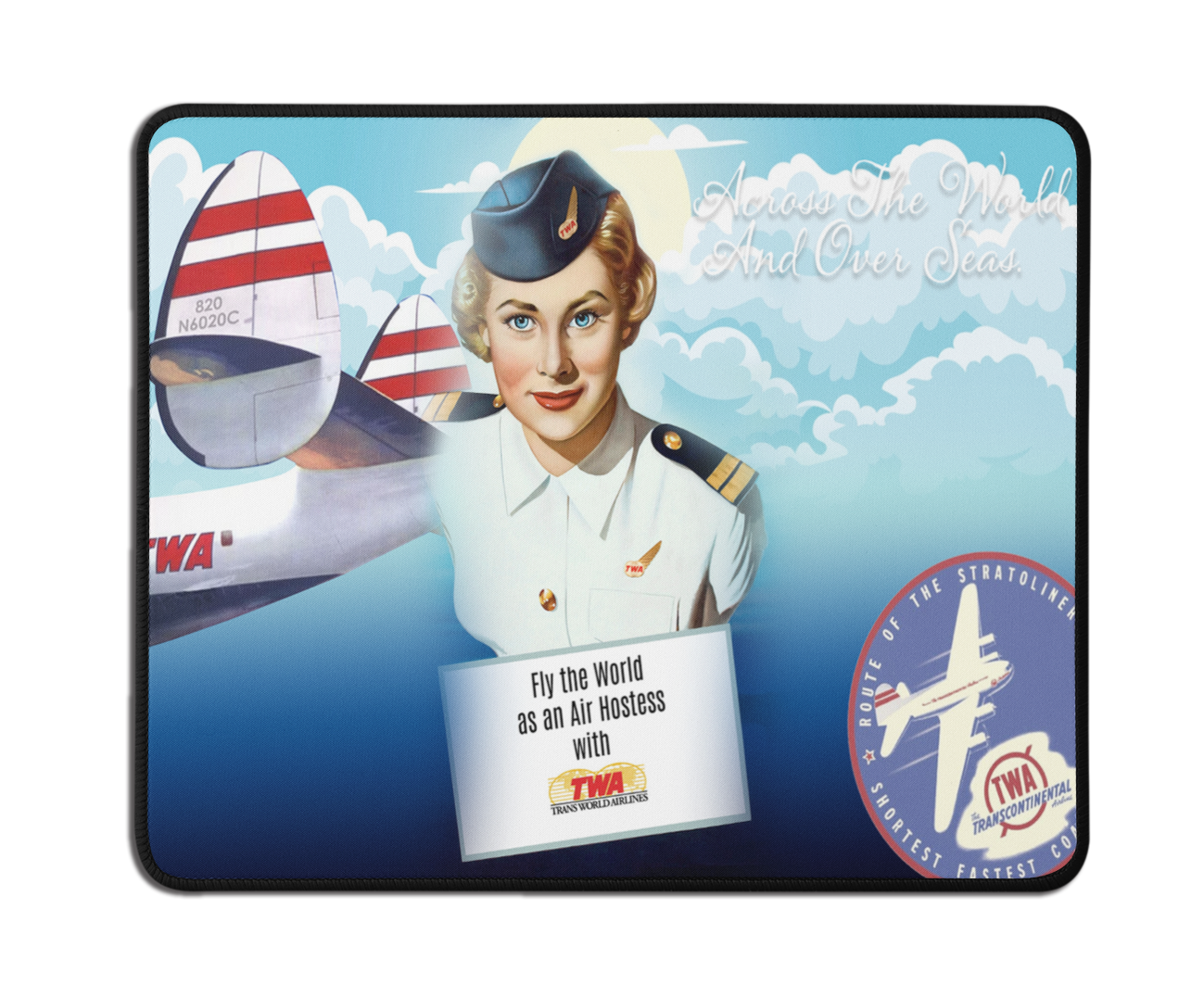 TWA Retro Flight Attendant Collage Mousepad