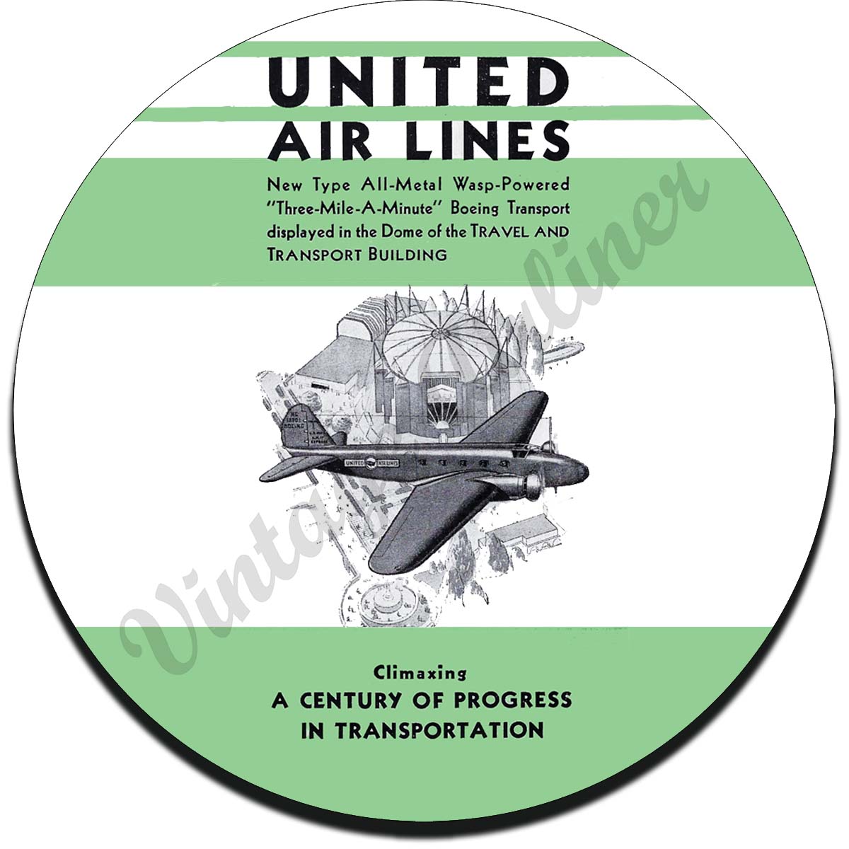 United Airlines "Three-Mile-A-Minute" Sandstone Coaster