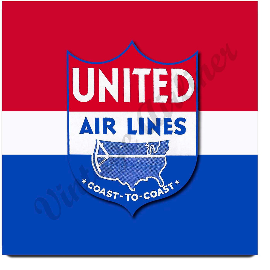 United Airlines Coast-To-Coast Sandstone Coaster