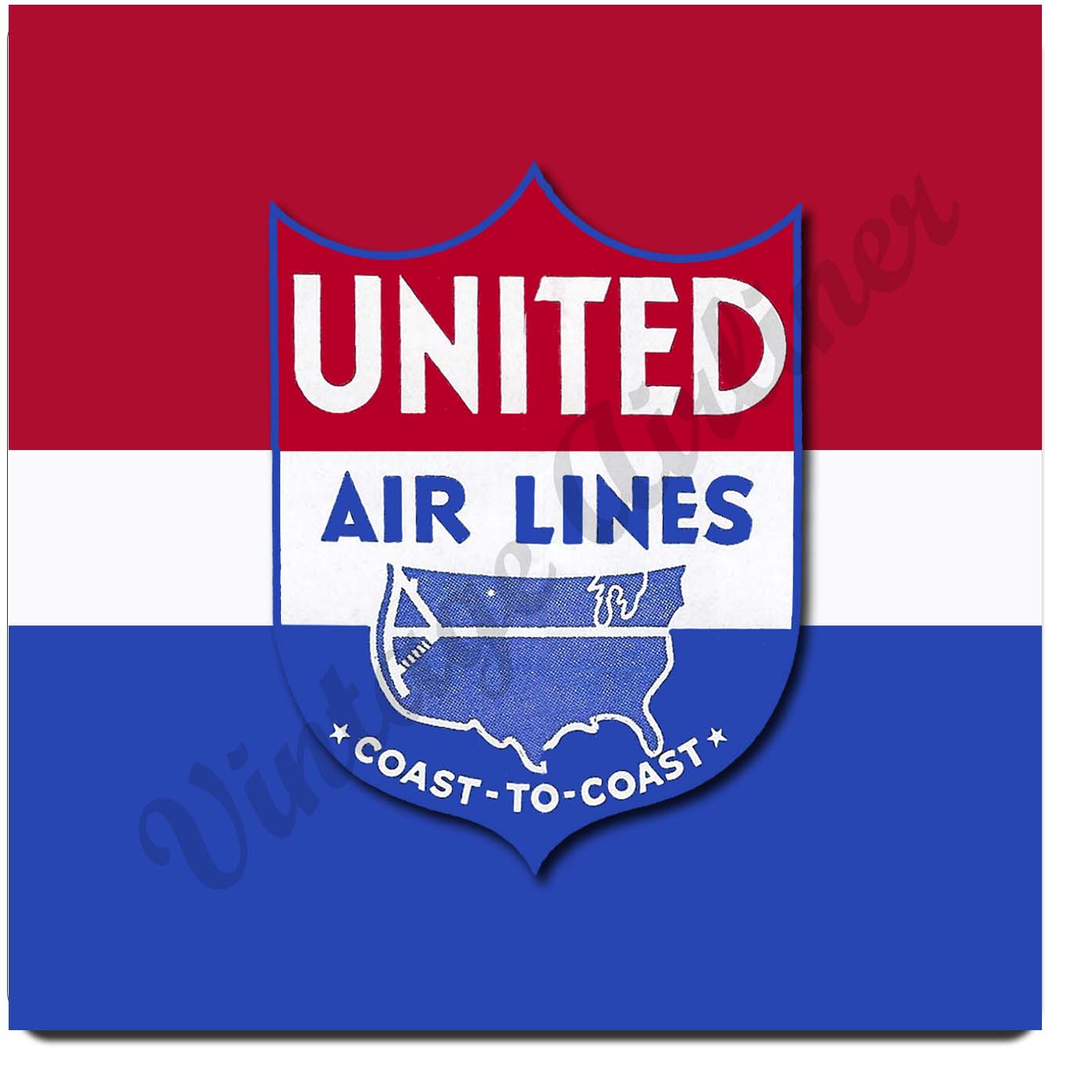 United Airlines Coast-To-Coast Sandstone Coaster