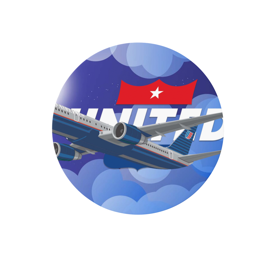 United 767 Round Sandstone Coaster