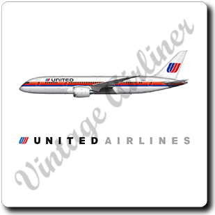 United 787 Tulip Livery  -  Square Sandstone Coaster