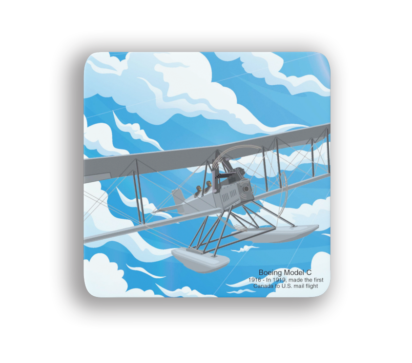 Boeing Model C Square Sandstone Coaster