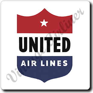 United Airlines 1940's Logo Square Sandstone Coaster