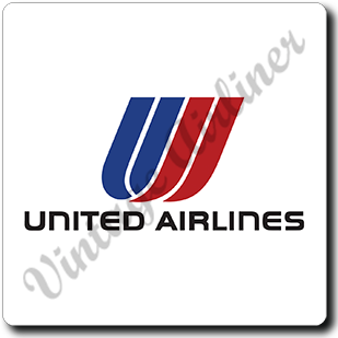 United Airlines Tulip Logo Square Sandstone Coaster