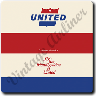 United Airlines Friendly Skies Square Sandstone Coaster