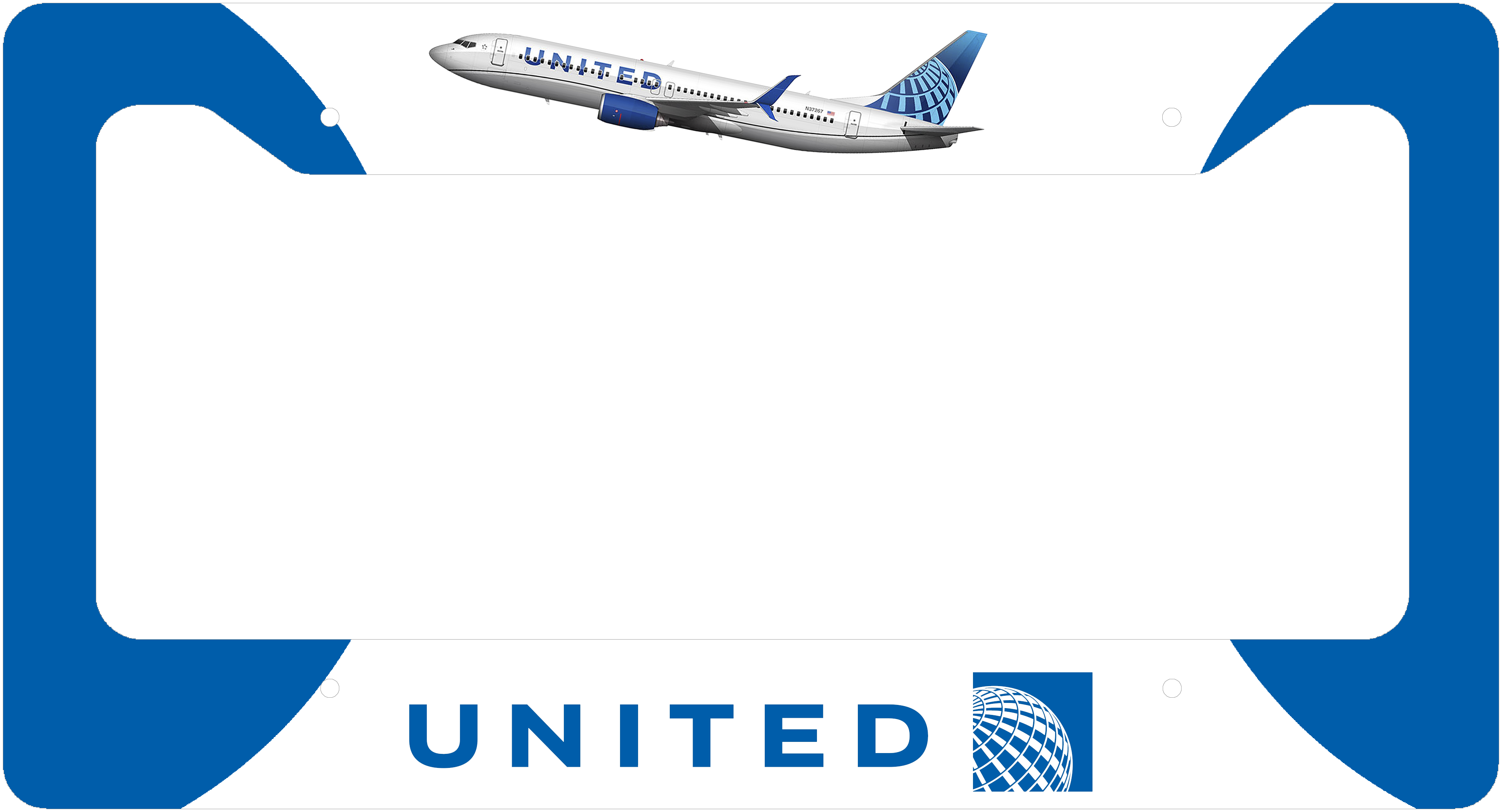 United Airlines Livery - License Plate Thick Frame