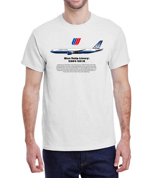 United Airlines Blue Tulip Livery: 2004-2010 History T-Shirt
