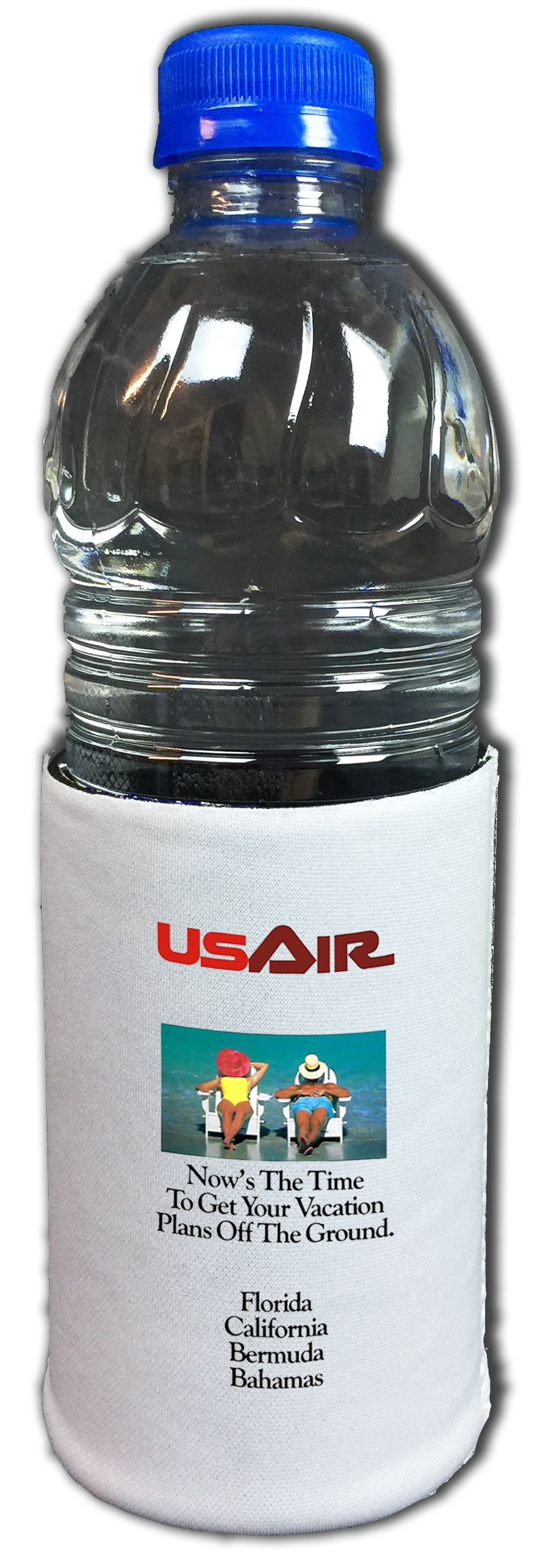 US Air 1980's Timetable Cover Bag Sticker Beverage Wrap
