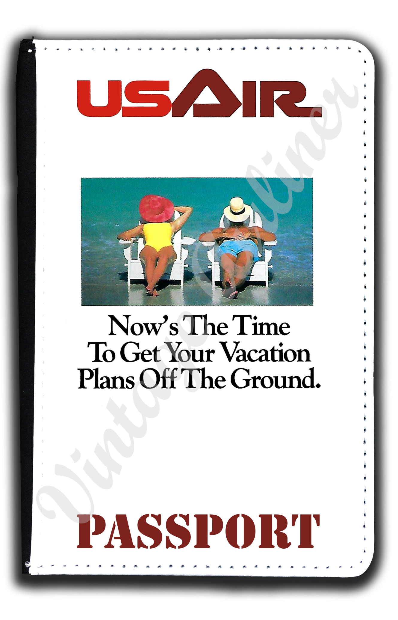 US Air 1980's Timetable Passport Case