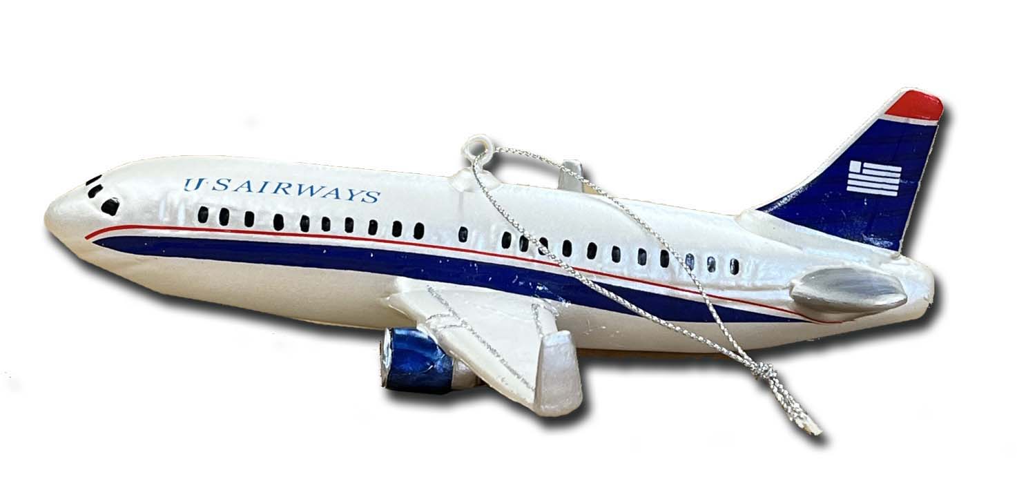 US Airways Livery Airplane Christmas Ornament'