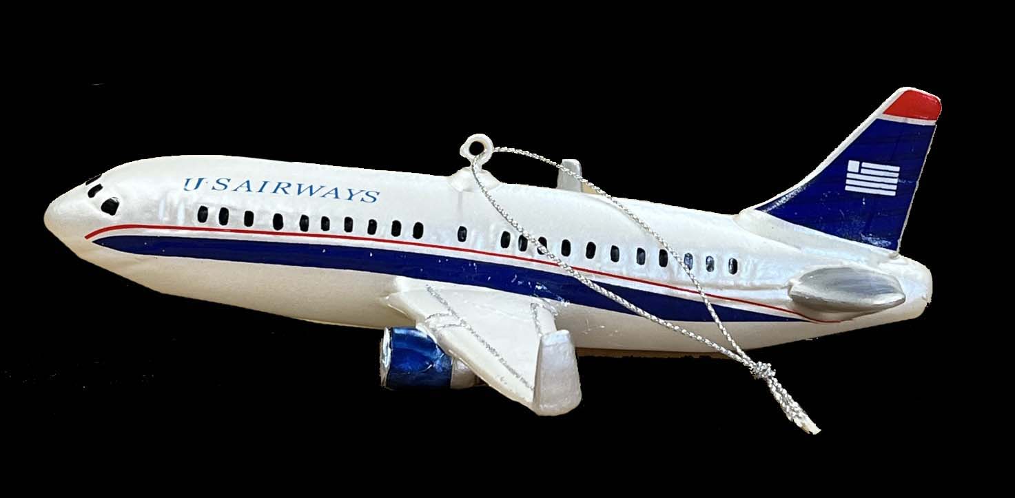 US Airways Livery Airplane Christmas Ornament'