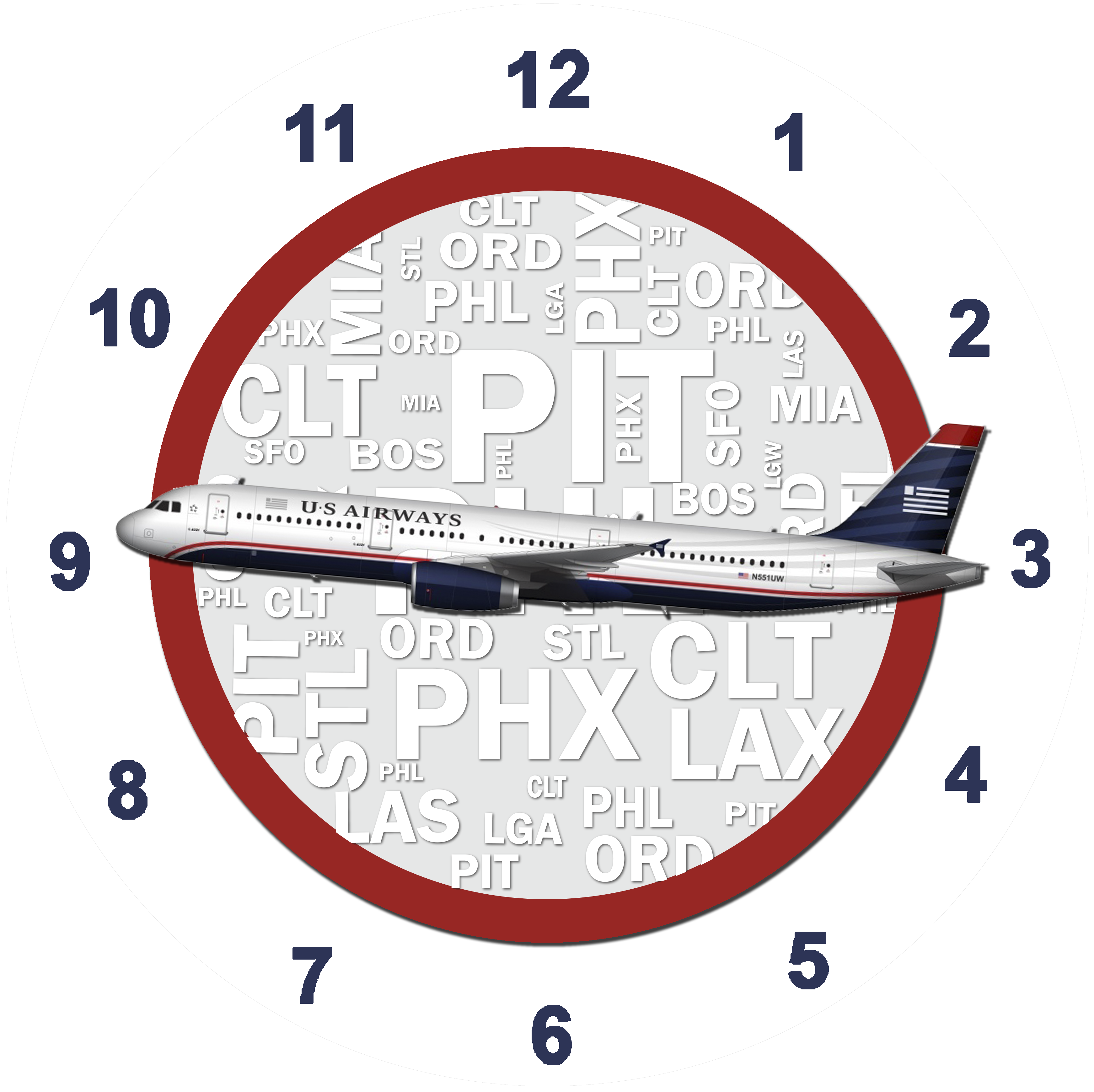 US Airways 767 Wall Clock