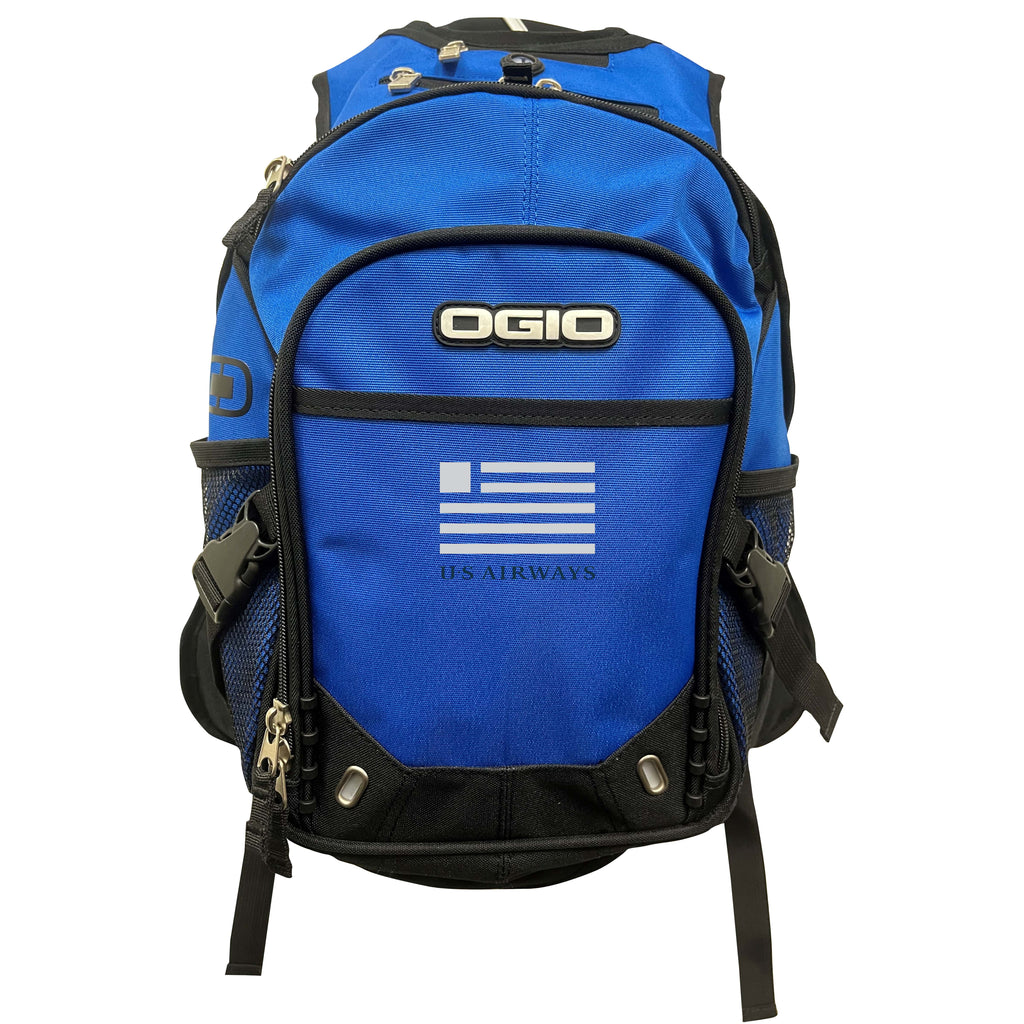 US Airways Logo - Royal Blue Ogio Fugitive Backpack - FRONT POCKET SEWN SHUT FOR EMBROIDERED LOGO