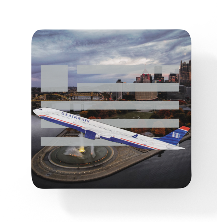 Us Airways - Origin View Of Pittsburgh - Square Sandstone Coaster